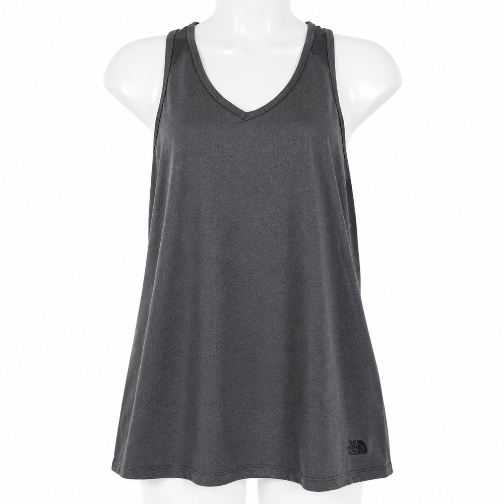 The North Face Tank Top Womens L Gray FlashDry‎ Racerback V-Neck Athletic Hiking
